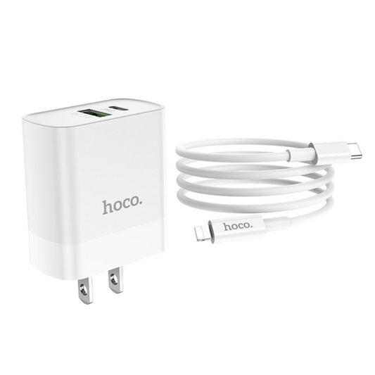 Hoco C80 Plus Pd+qc3.0 Charger Set (Type-c To Lightning)