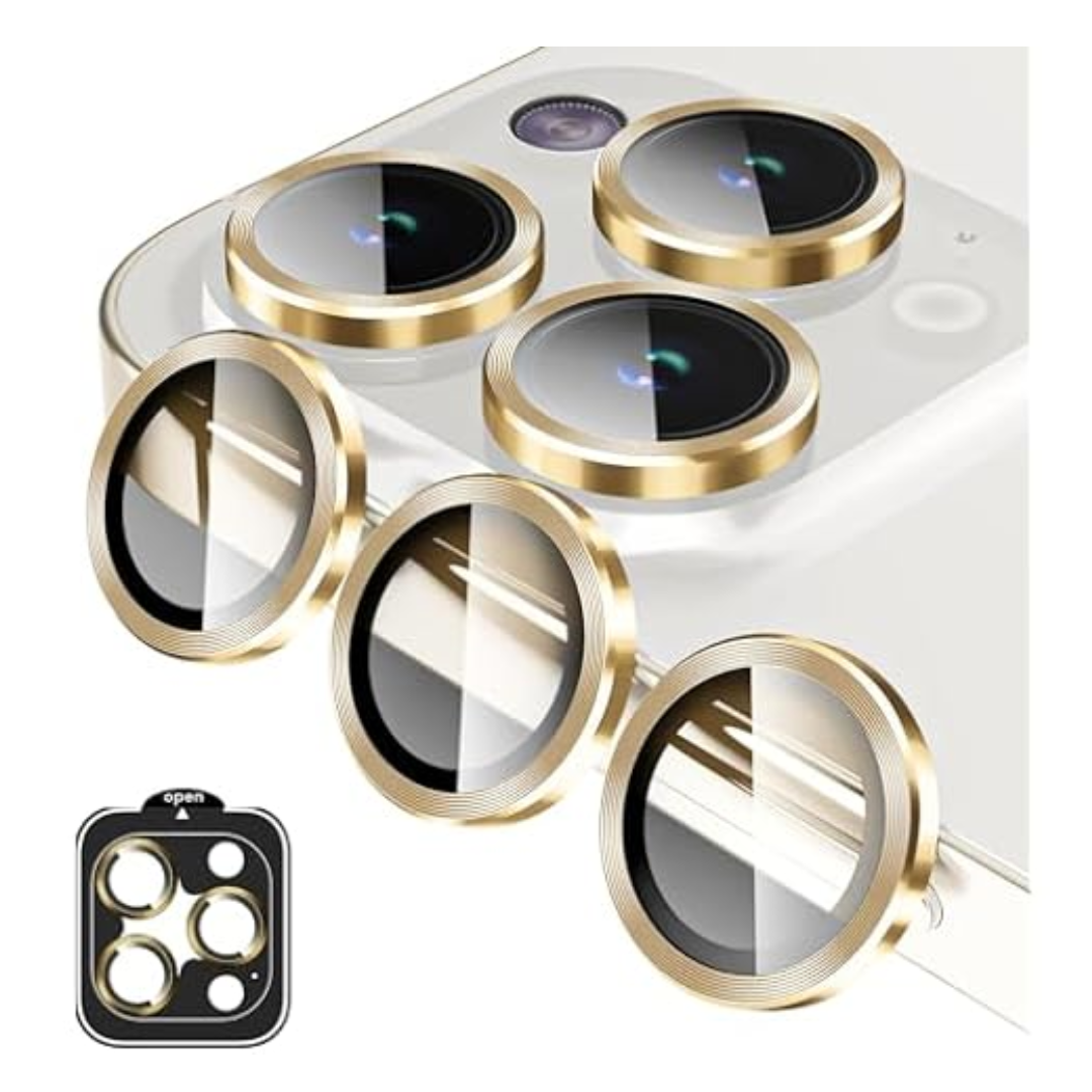 9H Tempered Glass Metal Individual Ring Cover Camera Lens Protector iPhone 14