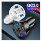 53W USB Type C + 2 USB QC3.0 Multi 4 Ports Fast Charging Car Charger Socket Adapter