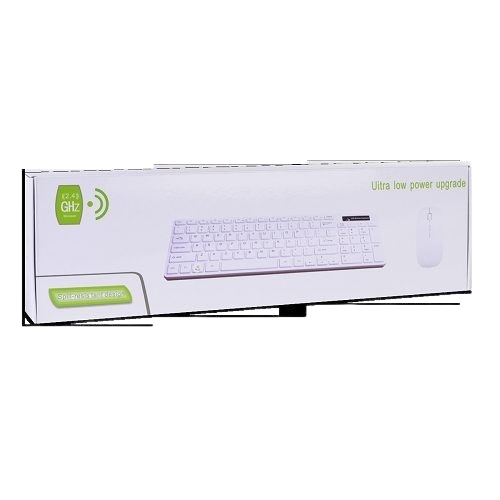 Wireless Keyboard Mouse Combo, Compact Full Size Wireless Keyboard and Mouse Set 2.4G Ultra-Thin Sleek Design